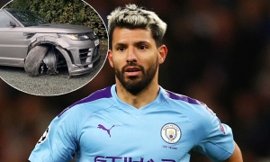 Tiền đạo Aguero gặp tai nạn khi lái xe đến sân tập của Man City Tiền đạo Aguero gặp tai nạn khi lái xe đến sân tập của Man City