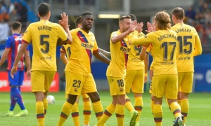 Tam tấu hòa nhịp, Barca lên đầu bảng La Liga Tam tấu hòa nhịp, Barca lên đầu bảng La Liga