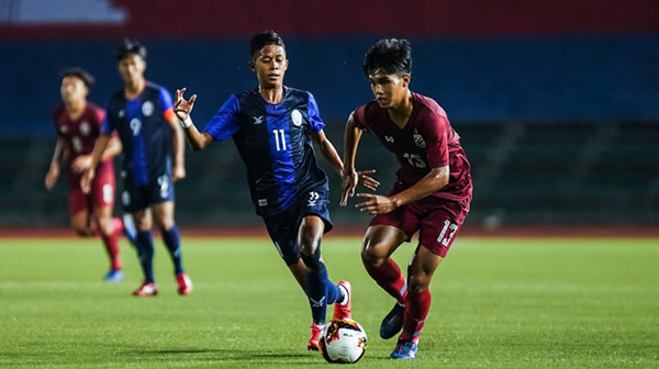 U19 Campuchia có một trận đấu xuất sắc trước U19 Thái Lan tại vòng loại U19 châu Á. Ảnh: AFC U19 Thái Lan, U19 Campuchia, U19 Thái Lan vs U19 Campuchia, vòng loại U19 châu Á