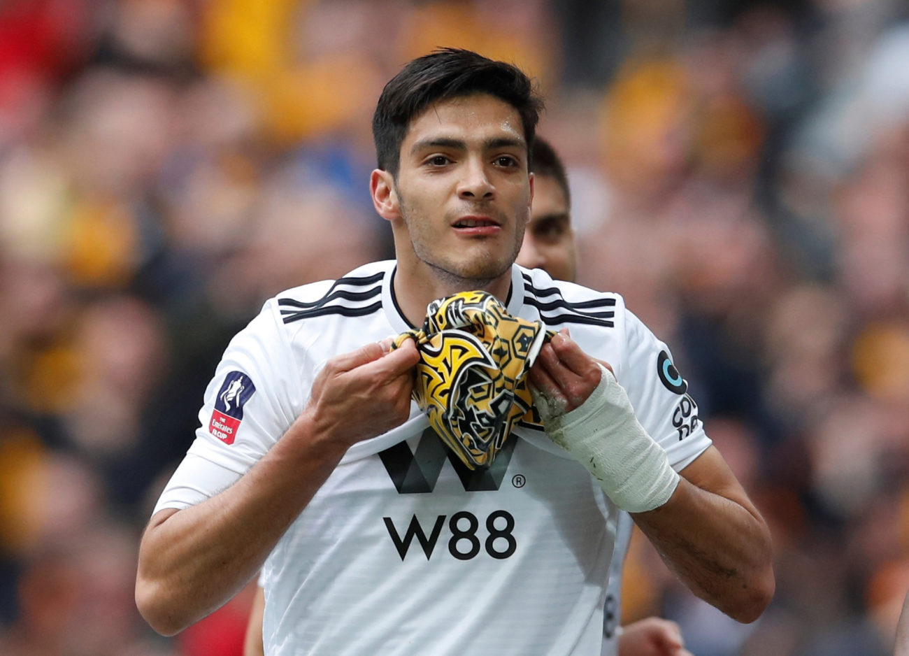 Raul Jimenez với chiếc mặt nạ của Sin Cara ăn mừng, video ăn mừng, raul jimenez, raul jimenez ăn mừng, wolves 2-3 watford, bán kết cúp fa, cúp fa, chung kết cúp fa