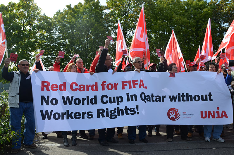 Nhiều người biểu tình phản đối World Cup 2022 diễn ra ở Qatar World Cup 2022, FIFA, Qatar, công nhân biểu tình phản đối World Cup 2022