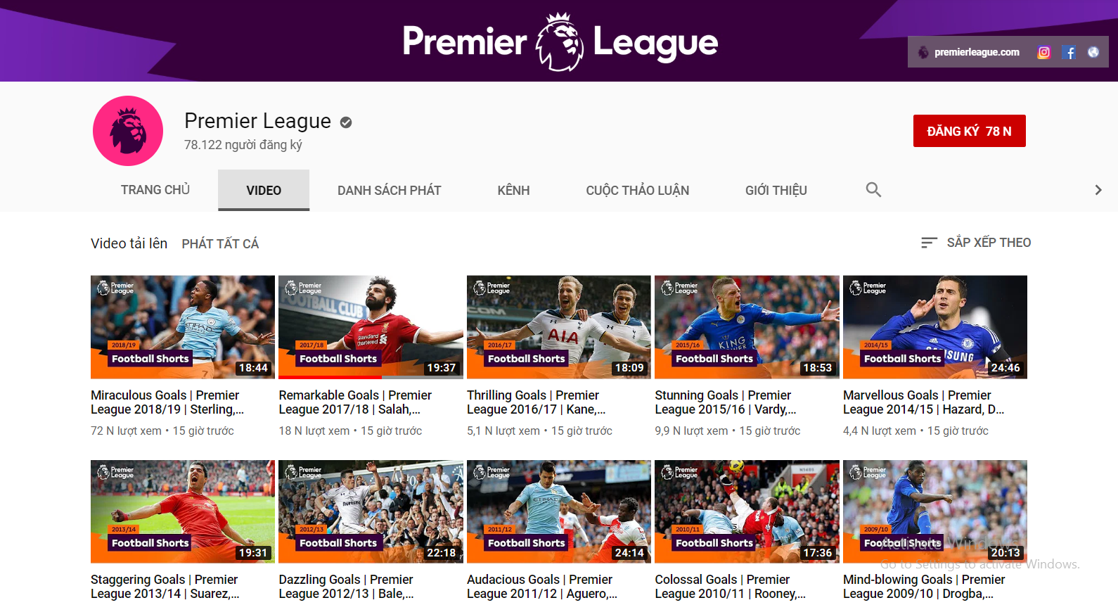 Kênh YouTube chính thức của Premier League Ngoại hạng Anh, Premier League, Ngoại hạng Anh có mặt trên YouTube, YouTube, Ngoại hạng Anh 2019/20