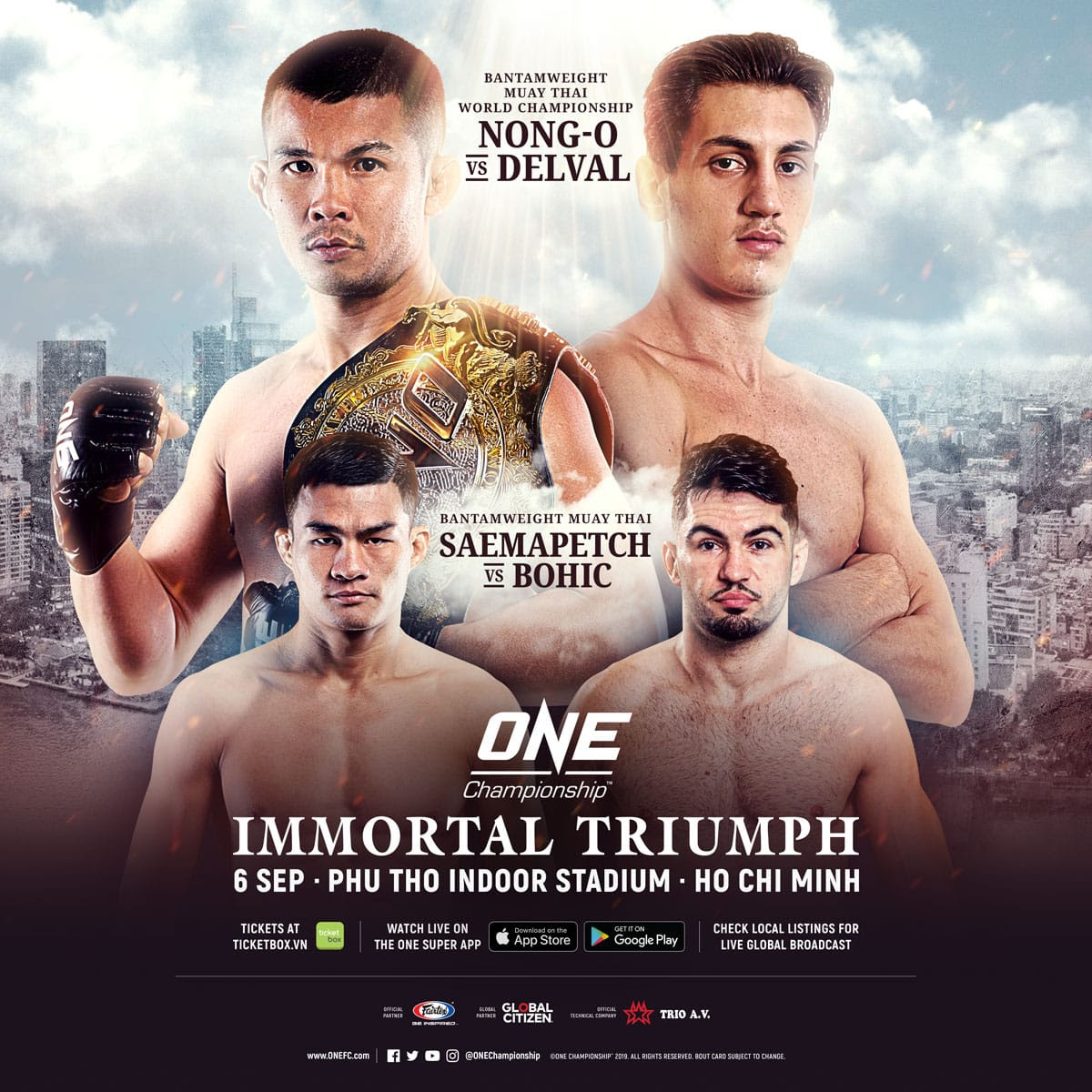 ONE Championship lần đầu tiên tổ chức sự kiện tại Việt Nam ONE Championship, ONE: IMMORTAL TRIUMPH, Nguyễn Trần Duy Nhất, Nguyễn Thanh Tùng, Muay Thai