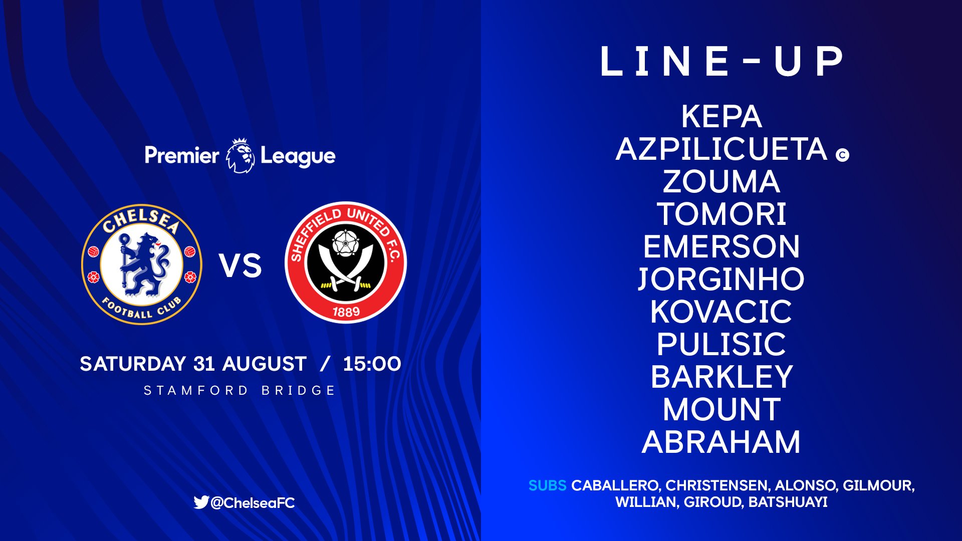Đội hình ra sân của Chelsea. Ảnh: Chelsea FC trực tiếp Chelsea vs Sheffield, Chelsea vs Sheffield, chelsea, trực tiếp Ngoại hạng Anh, link xem Chelsea vs Sheffield