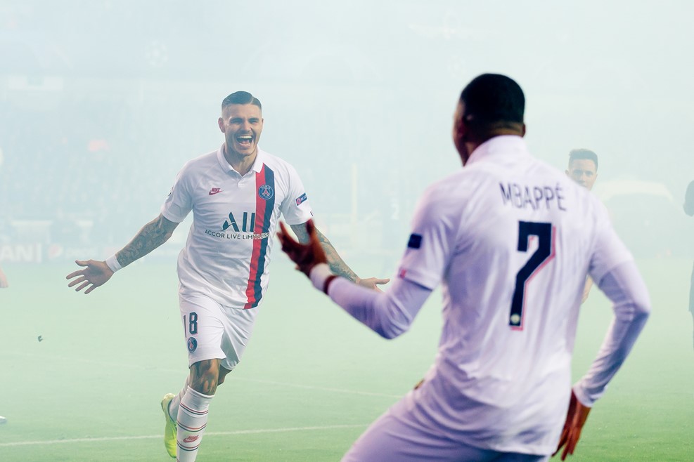 Mbappe và Icardi ghi 5 bàn cho PSG. Ảnh: UEFA Kết quả Club Brugge vs PSG, Club Brugge vs PSG, kết qủa Cúp C1, Cúp C1, PSG, Neymar