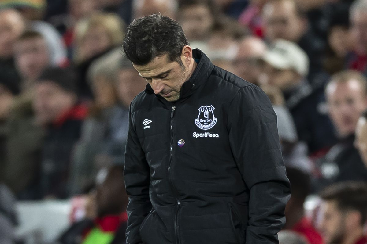 HLV Marco Silva đang đứng trước nguy cơ sa thải. Ảnh: Getty everton chelsea hiem dia goodison park