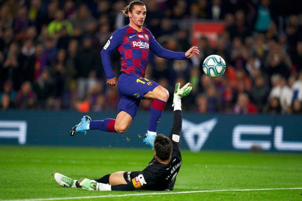 Bàn thắng mở điểm của Griezmann. Ảnh: Getty barcelona vs Mallorca Messi hattrick