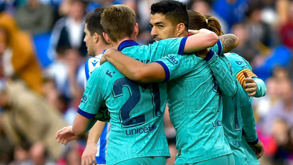 Tam tấu của Barca đang thi đấu thăng hoa. Ảnh: Getty. truc tiep sociedad barca