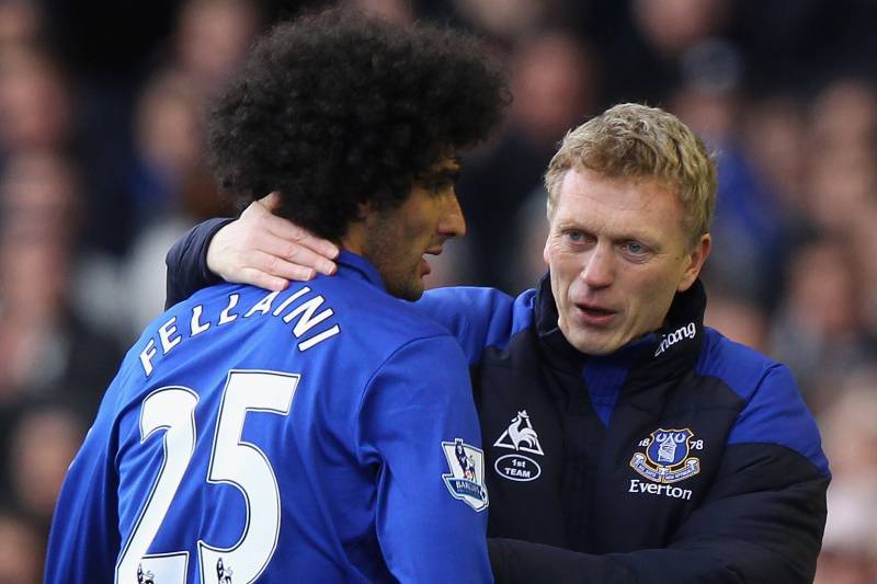 Moyes và Fellaini có quan hệ rất tốt. Ảnh: Getty fellaini moyes