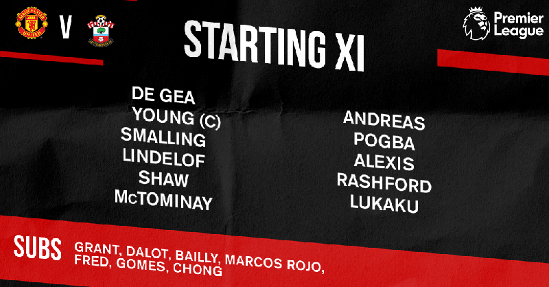Đội hình ra sân của MU MU vs southampton, truc tiep mu vs southampton, link truc tiep mu vs southampton, link xem mu vs southampton