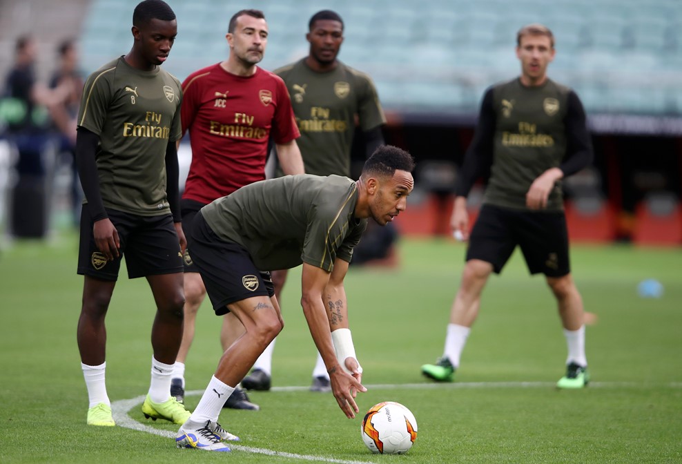 Arsenal tập luyện trước trận chung kết Chelsea vs arsenal, emery, unai emery, chelsea, arsenal, europa league, c2, chung kết c2, chung kết europa league