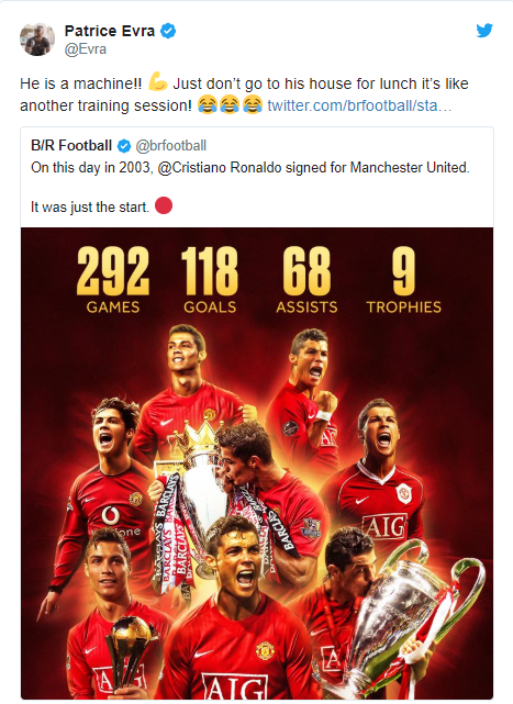Evra chia sẻ kỷ niệm ngày Ronaldo gia nhập MU ronaldo, cristiano ronaldo, Evra, cr7, mu, man utd, ronaldo mu, huyền thoại mu, quỷ đỏ, bồ đào nha, ronaldo bồ đào nha