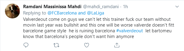 Fan Barca phẫn nỗ sau trận thua Bilbao. Ảnh: Twitter barca, cđv barca, bilbao 1-0 barca, barcelona vs bilbao, la liga, valvaerde, neymar, fan barca, nhm barca