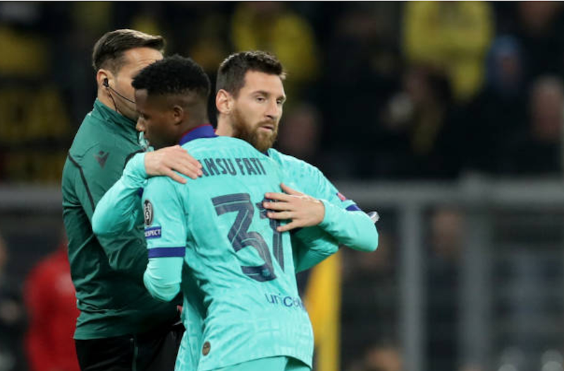 Messi đặc biệt đánh giá cao tài năng của Fati. Ảnh: Getty Truyền nhân của Messi, Ansu Fati, Ronaldo, Tây Ban Nha, Fati gia nhập Tây Ban Nha, Messi mới, barca