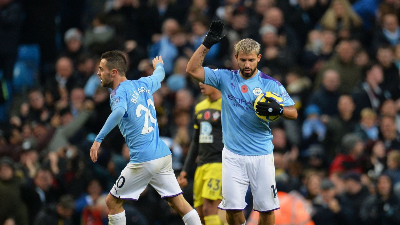 Aguero ăn mừng bàn thắng. Ảnh: Premier League ket qua Man City vs Southampton, tỉ số Man City vs Southampton, video bàn thắng Man City vs Southampton