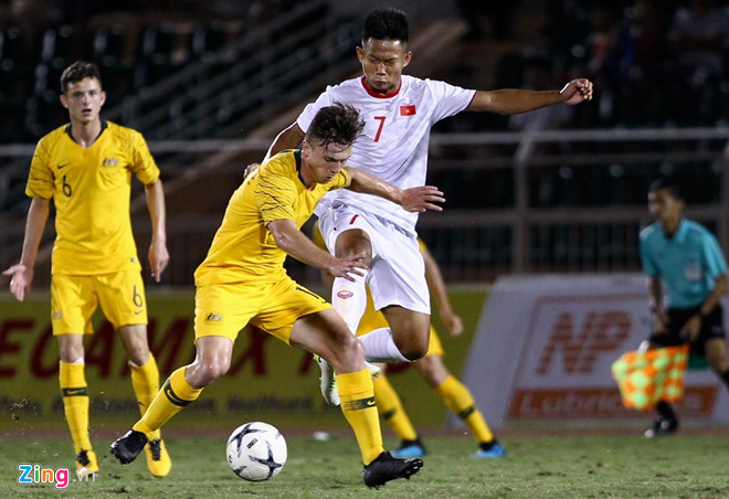 Các cầu thủ U18 Australia có thể hình vượt trội so với U18 Việt Nam. Ảnh: Zing u18 việt nam, công phượng, u18 việt nam vs u18 australia, hlv hoàng anh tuấn, kết quả u18 việt nam