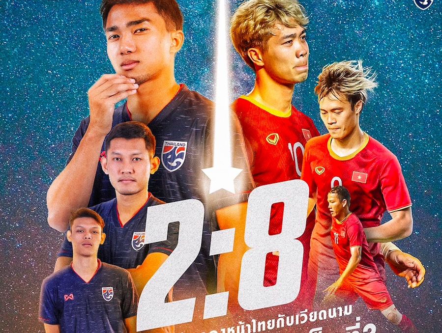 Thông điệp '2:8' được Thái Lan đăng tải lên fanpage chính thức việt nam vs thái lan, vòng loại world cup 2022, vl wc 2022, akira nishino, đội tuyển việt nam, đội tuyển thái lan