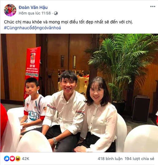 Đoàn Văn Hậu gửi lời chúc đến nữ CĐV trên trang cá nhân đoàn văn hậu, hà nội vs nam định, cđv nam định đốt pháo sáng, hà nội fc, sc heerenveen