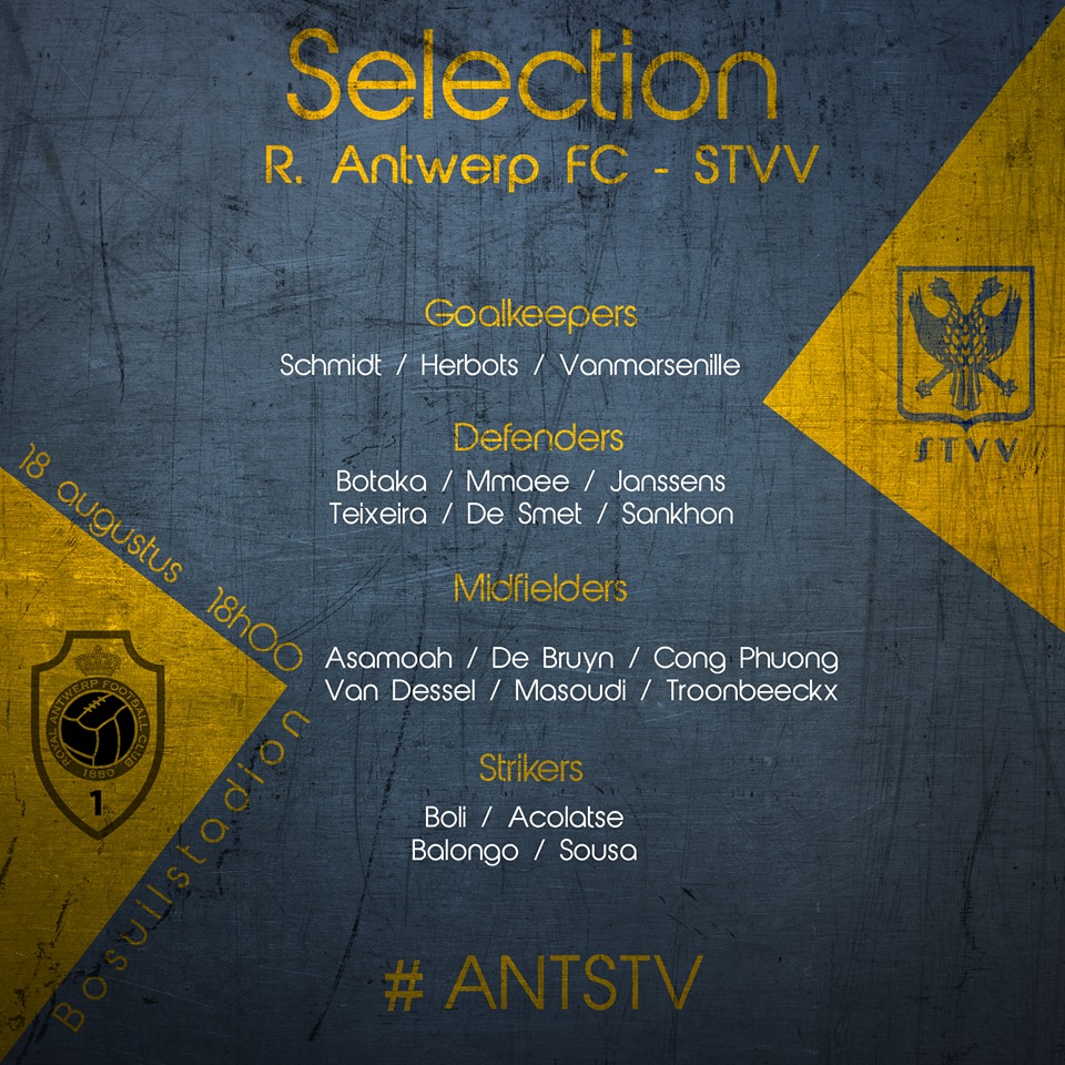 Danh sách đăng ký thi đấu cho trận gặp Antwerp ở vòng 4 công phượng, sint-truiden, bỉ, sint-truiden vs antwerp