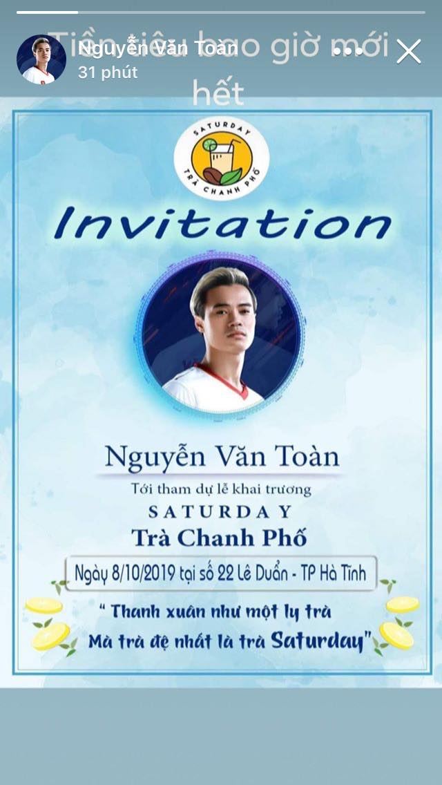 Văn Toàn đăng ảnh vé mời từ Quế Ngọc Hải van toan