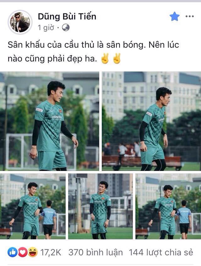 Tiến Dũng cũng khoe một vài tấm ảnh trong lúc tập bui tien dung