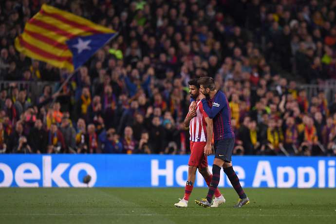 Diego Costa đang đứng trước nguy cơ bị treo giò 12 trận Diego Costa thẻ đỏ, Diego Costa treo giò, Diego Costa vs Barcelona, Barcelona vs Atletico, Barcelona 2-0 Atletico, La Liga, BXH La Liga