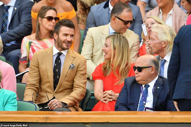 Beckham trò chuyện cùng cha con tỉ phú Richard Branson david beckham, beckham, wimbledon, mu, man utd, manchester utd, real, real madrid, chuyển nhượng, tin chuyển nhượng hè