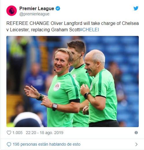 Dòng thông báo ngắn gọn từ BTC Premier League. Ảnh: Twitter VAR, trọng tài VAR, trọng tài trận Chelsea, Chelsea vs Leicester, kết quả Chelsea vs Leicester, Kết quả Ngoại hạng Anh