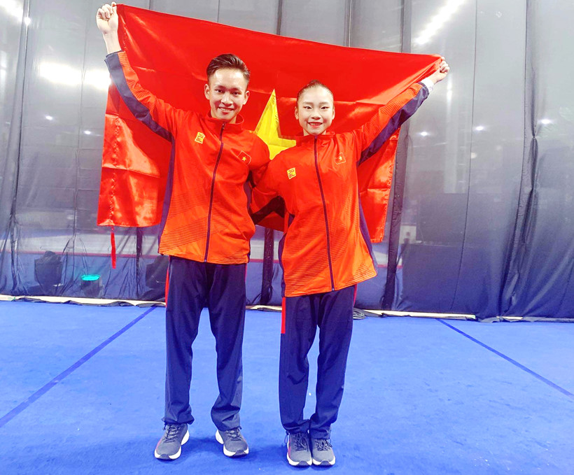 Gia Hiển và Minh Phương đem về tấm HCV tiếp theo cho đoàn thể thao Việt Nam - Ảnh: Thanh Niên

