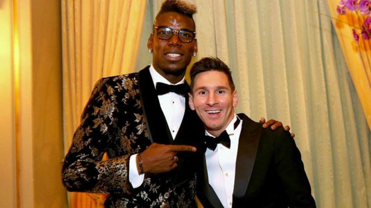 Pogba và Messi tại lễ trao giải Quả bóng vàng 2016 tứ kết c1, tứ kết champions league, mu vs barca, barca vs mu, mu, man utd, barca, pogba, messi
