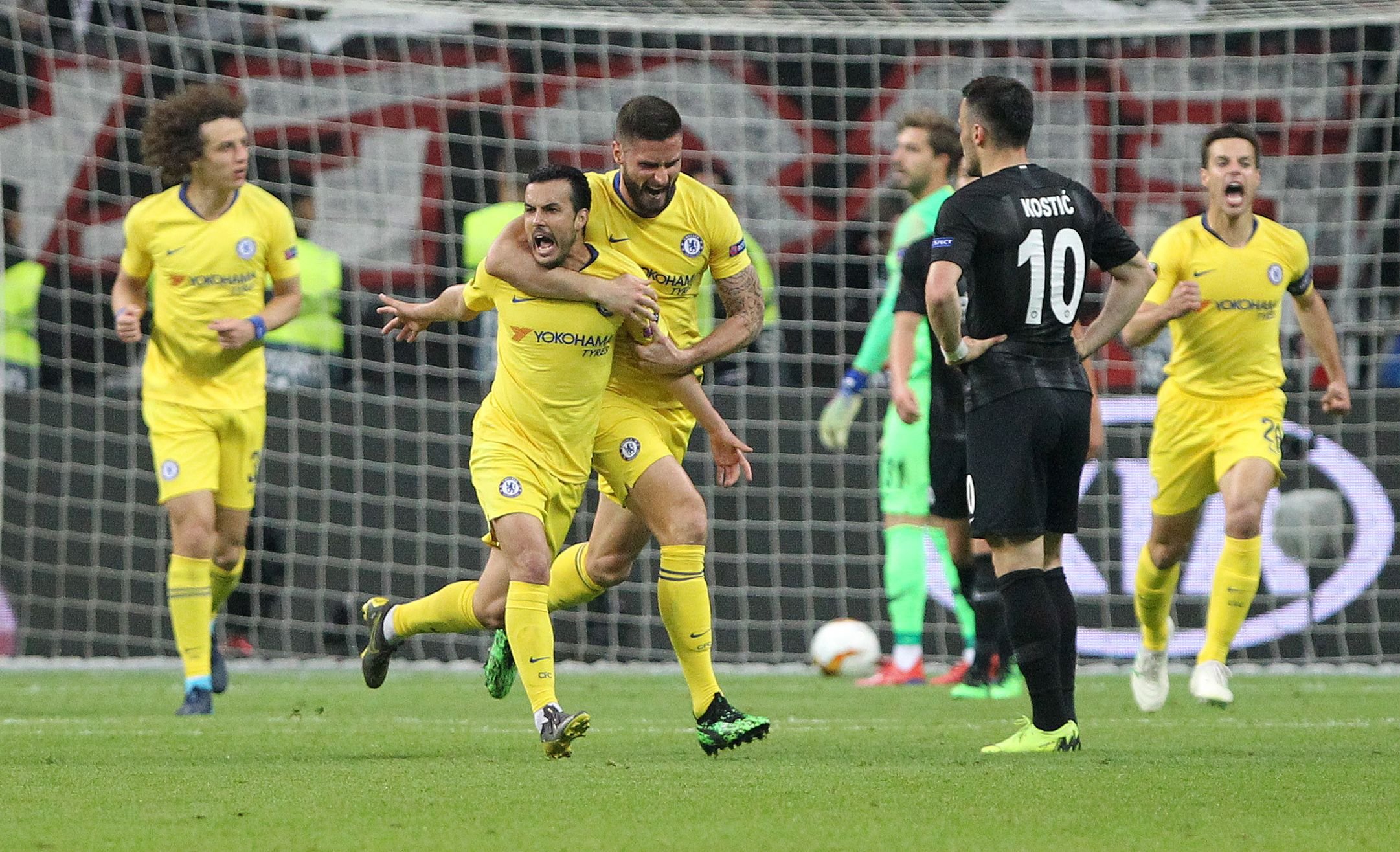 Chelsea có lợi thế 1 bàn trên sân khách Chelsea vs Frankfurt, trực tiếp Chelsea vs Frankfurt, link xem Chelsea vs Frankfurt, link trực tiếp Chelsea vs Frankfurt, xem Chelsea vs Frankfurt ở đâu, bán kết c2, ban ket c2, bán kết Europa league, hazard, pedro, willian, giroud