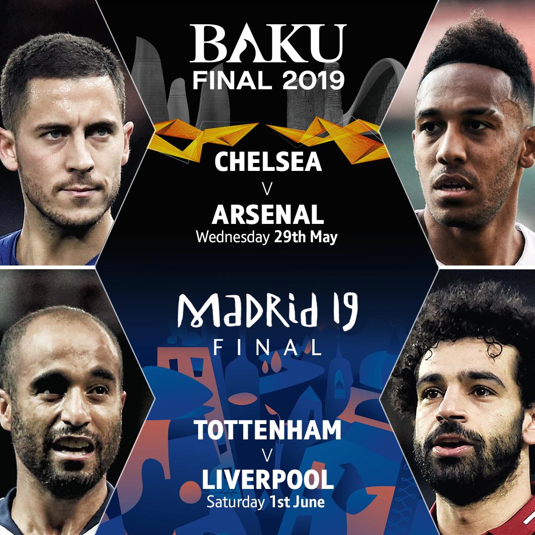 Cả 4 đại diện lọt vào chung kết Champions League và Europa League đều đến từ nước Anh chung kết c1, chung kết champions league, cúp c1, chung kết c2, chung kết europa league, cúp c2, liverpool vs TOT, arsenal vs chelsea, liverpool, tottenham, arsenal, chelsea