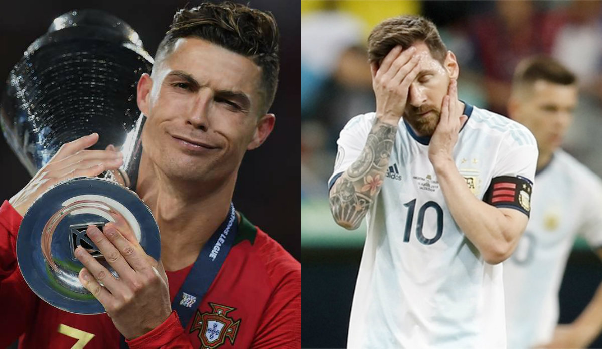 Ronaldo đã có 2 danh hiệu cùng ĐTQG còn Messi thì không ronaldo, messi, ronaldo vs messi, ronaldo messi, ronaldo bồ đào nha, messi argentina, bồ đào nha, argentina, world cup, euro, copa amerrica