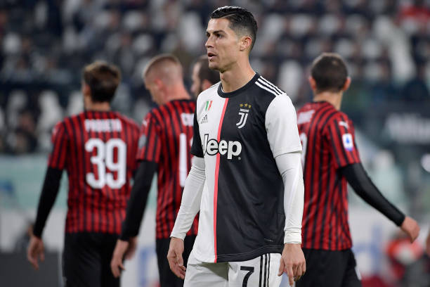 Ronaldo có một trận đấu không được như mong đợi. Ảnh: Getty Images Kết quả Juventus vs Milan, Juventus vs Milan, kết quả serie a