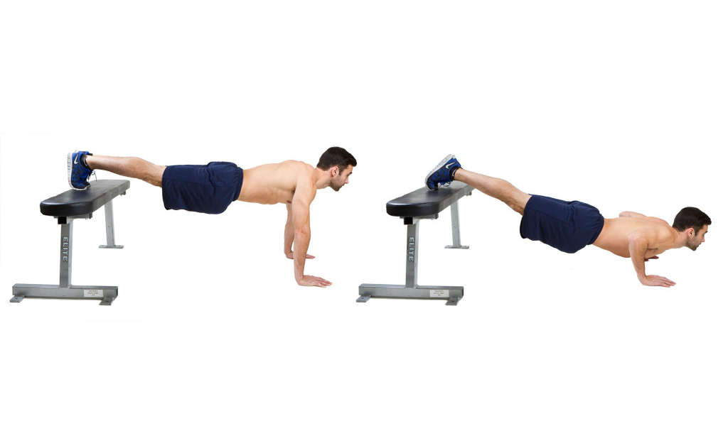 Chống đẩy với chân đặt trên cao