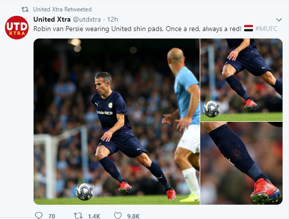 Người hâm mộ của MU dành rất nhiều lời khen cho Robin Van Persie