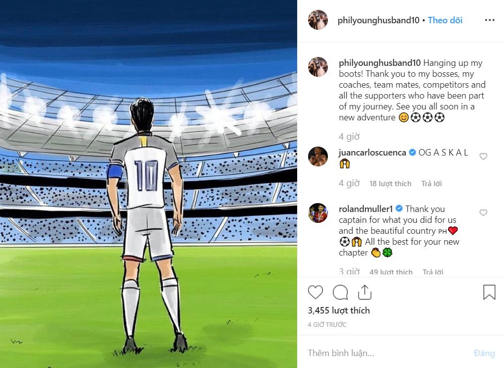 Phil Younghusband chia sẻ trên trang cá nhân. Ảnh: Screenshot philippines, phil younghusband, vòng loại world cup 2022