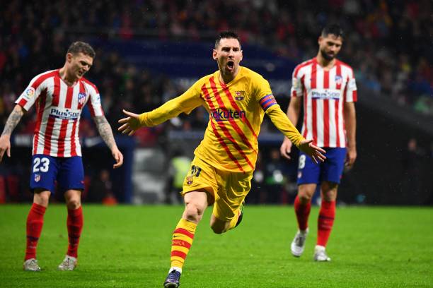 Messi giải nguy cho Barca. Ảnh: Getty Kết quả Atletico Madrid vs Barca, Atletico Madrid, Barca, la liga