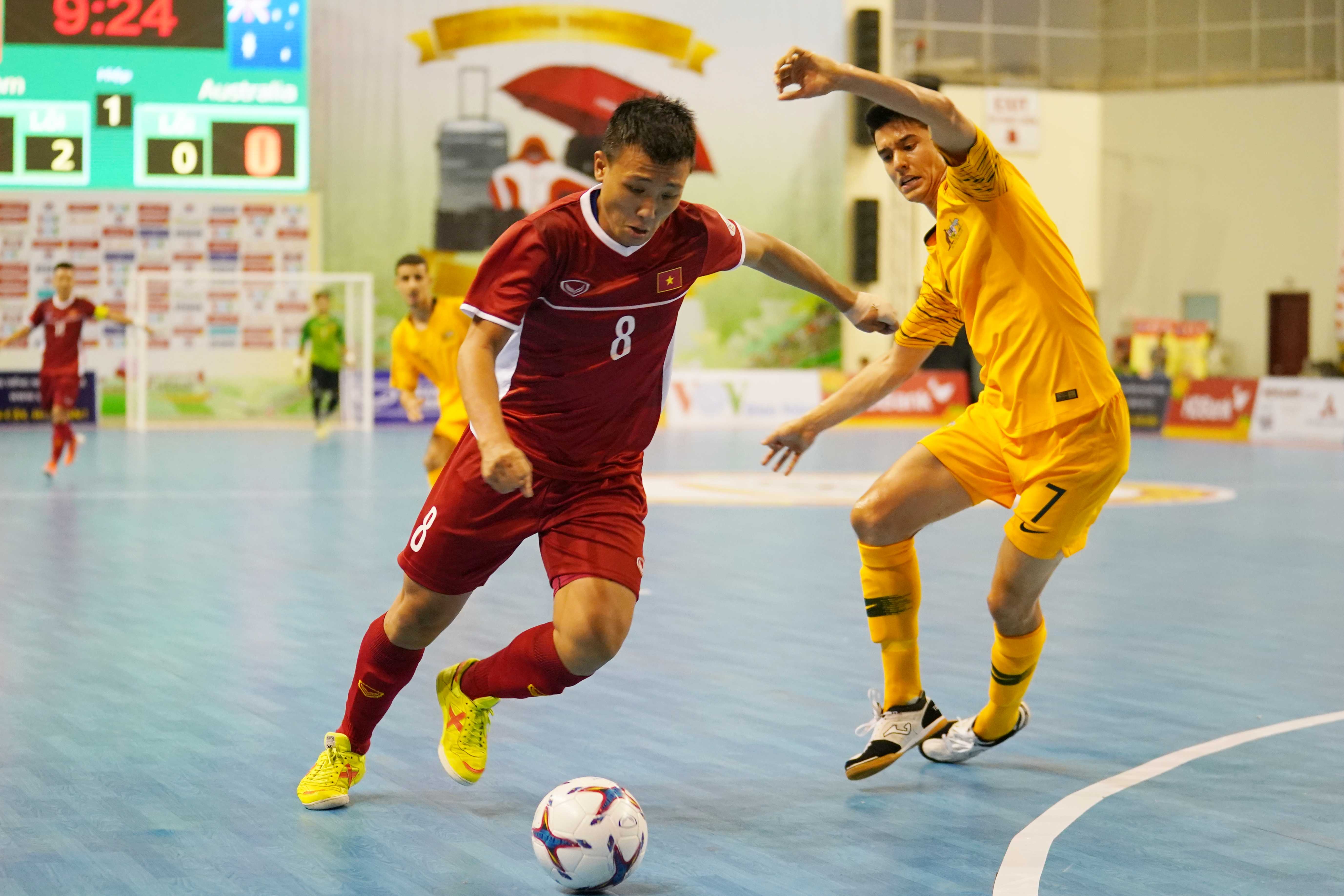 Futsal Việt Nam có chiến thắng lịch sử trước Australia. (Ảnh: VFF) Futsal Việt Nam 2-0 Futsal Australia, Futsal Đông Nam Á 2019, Miguel Rodrigo, Robert Varela