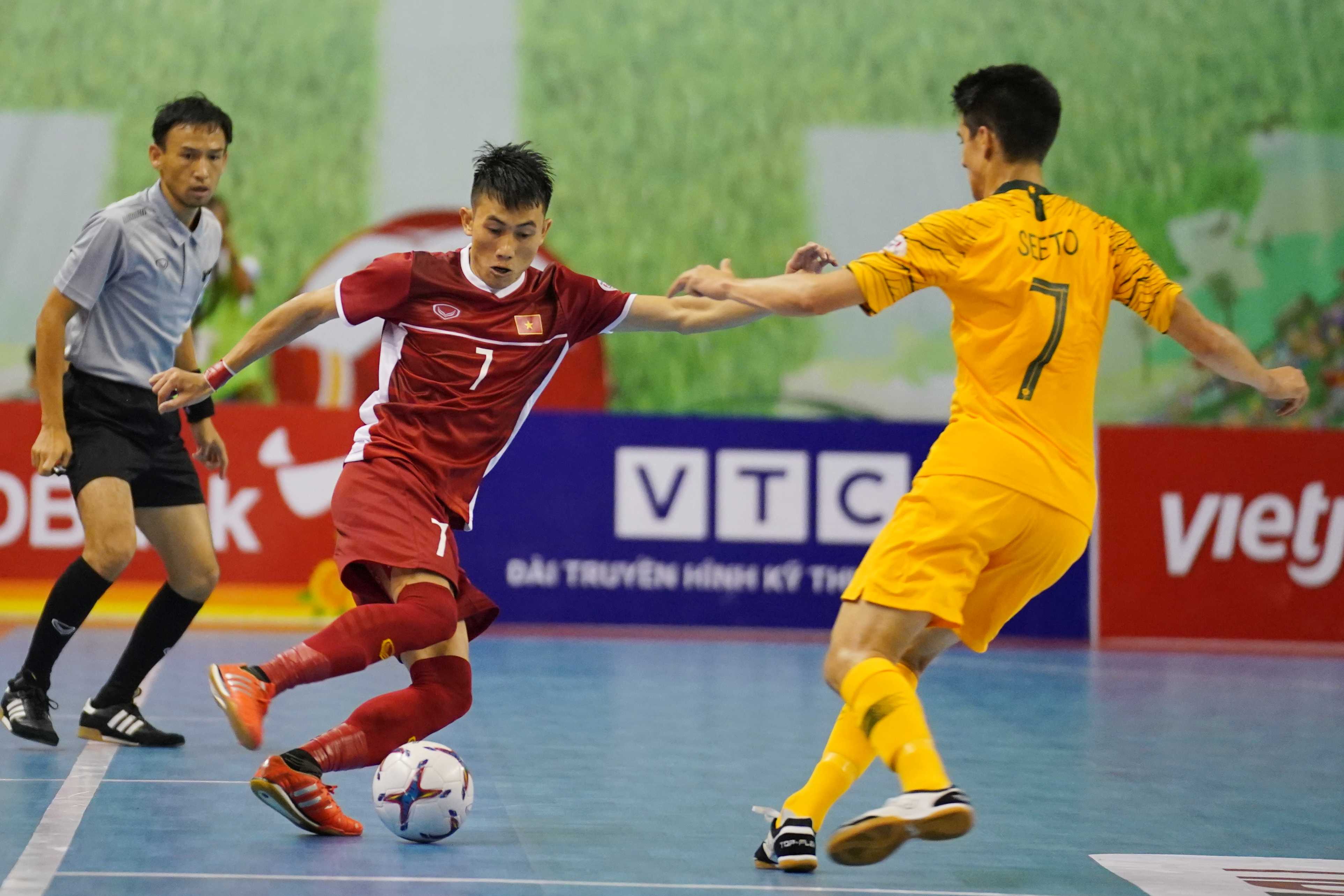 ĐT Futsal Việt Nam đã có trận đấu xuất sắc trước Australia. (Ảnh: VFF) Kết quả Futsal Việt Nam vs Futsal Australia, Futsal Việt Nam 2-0 Futsal Australia, KQ Futsal ĐNÁ 2019