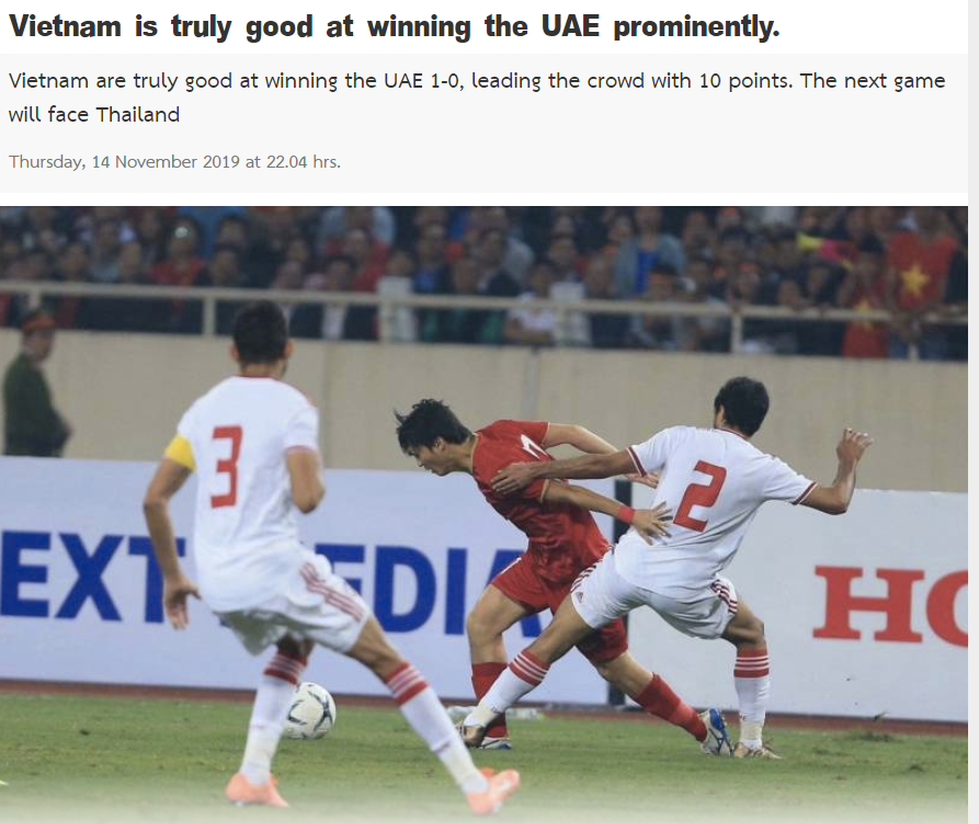 Việt Nam 1-0 UAE, vòng loại WC 2022, báo thái, malaysia 2-1 thái lan, BXH vl wc 2022